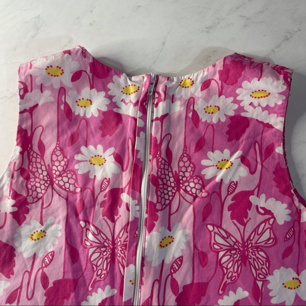 Vintage Lilly Pulitzer Youth Pink Floral Daisy Easter Dress Size 6 - Picture 4 of 7
